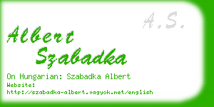 albert szabadka business card